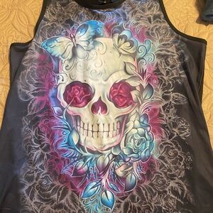 Colorful Skull Graphic Tank Top